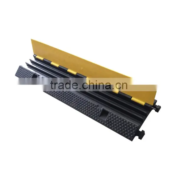 Lower Factoty Price 985*295*50mm Soft Flexible 3channels Rubber Heavy Duty Cable Protector photo-3