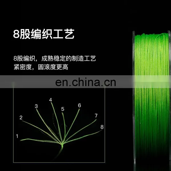 Best Quality 100m 8 Strands Fishing Line With Green Color 7.3kg-36.4kg Tension Braided Fishing Line photo-3