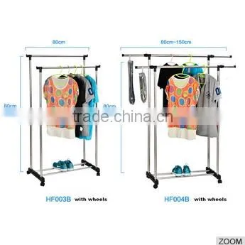 Two Sides Metal Cover Clothes Rack photo-2