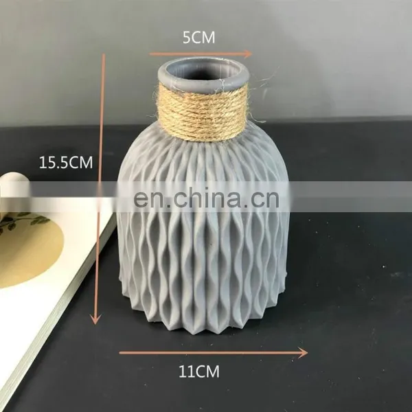 Modern Flower Vase Imitation Ceramic Flower Pot Decoration Home Plastic Vase Flower Arrangement Nordic Style Home Decoration photo-5