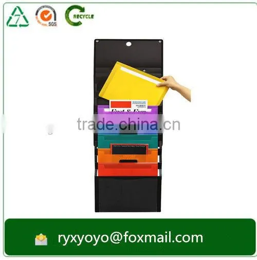 Office Letter Size Portable Cascading Wall Organizer With 6 Colored Removable Folders Quality Choice photo-2