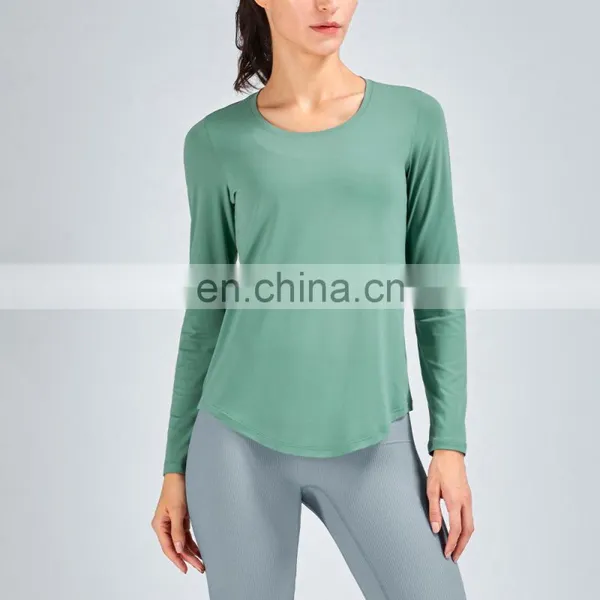 Customize Women Long Sleeve Gym Crop Top Sports Training Workout Fitness Activewear Yoga Crop Top photo-3