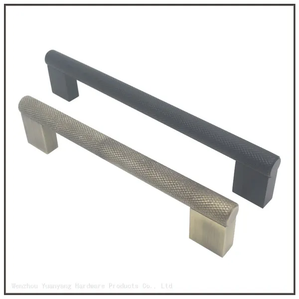 Knurled Cabinet Handles Cabinet Pulls Aluminum Handles Knurled Drawer Pulls Gold and Black Oxidation Finish With Diamond Pattern