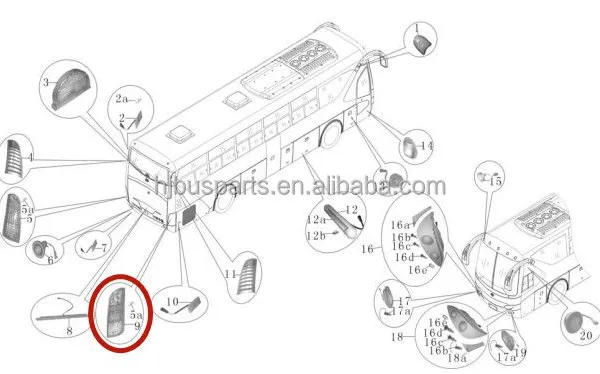 High Brightness Replacement Chinese Bus Auto Lighting System 4133-00073 HJH-054-RH Led Brake Lamp photo-6