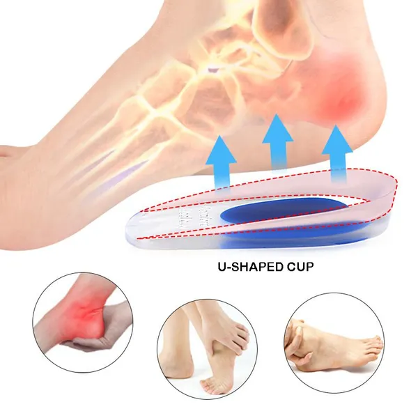 Silicone Half Insoles Heel Pads – Cushioning & Pain Relief for Heels Half-Length Insole photo-5