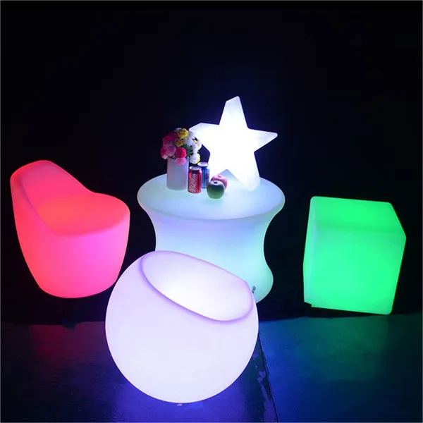 Party Light up Table Kitchen Bar Led Chairs Nightclub Furniture Mini Bar Plastic Table Bar Stool Light up Furniture Set photo-4