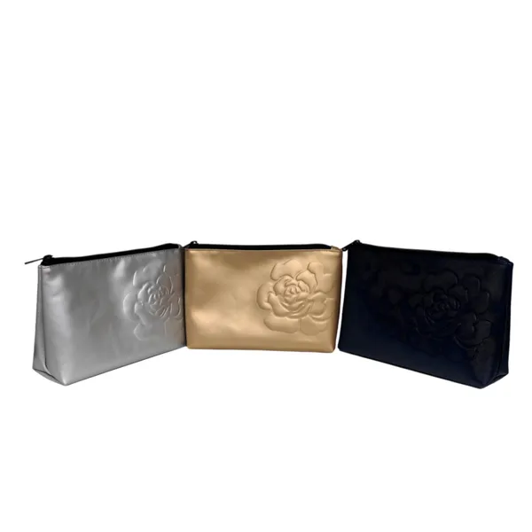 Embossed Rose PU Cosmetic Pouch photo-4