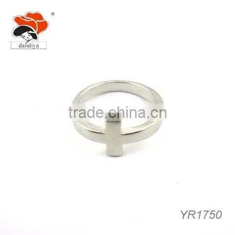 Cheap Pure Simple Jesus Cross Design Alloy Circle Ring