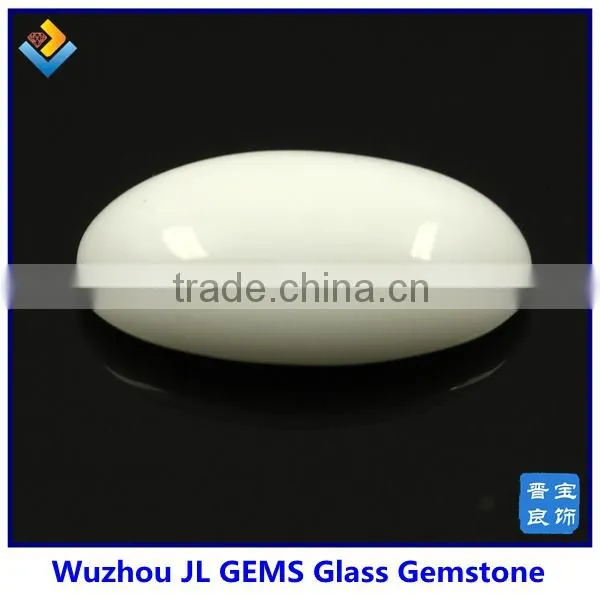 Milky White Glass Gemstone Oval Cabochon Stone for Jewelry photo-6