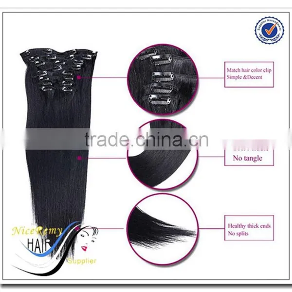 Wholesale Silky Straight Clip in Hair Extensions 100% Virgin Remy Hair photo-4
