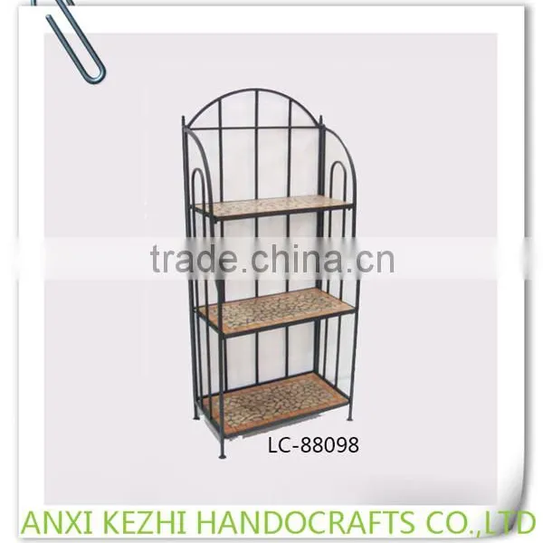 LC-88099 Metal Ceramic Mosaic 4 Tiers Bathroom Shelf photo-3