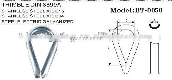 Rigging Hardware Manufacturer Steel Electric Galvanized Din 6899A Wire Rope Thimble 3.0mm to 10.0mm photo-2