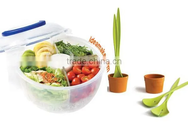 6L Plastic Salad Container With Lid, Colander,dip Bowl and Cover photo-2