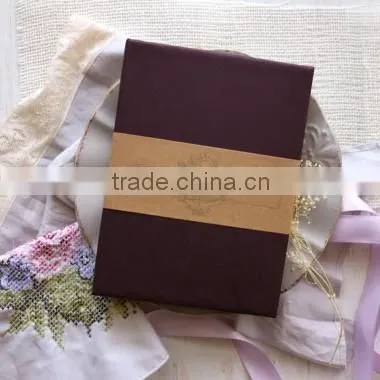 Beautiful Flower With Lace Ribbon With Box Linen Wedding Invitation Card Quality Choice photo-2