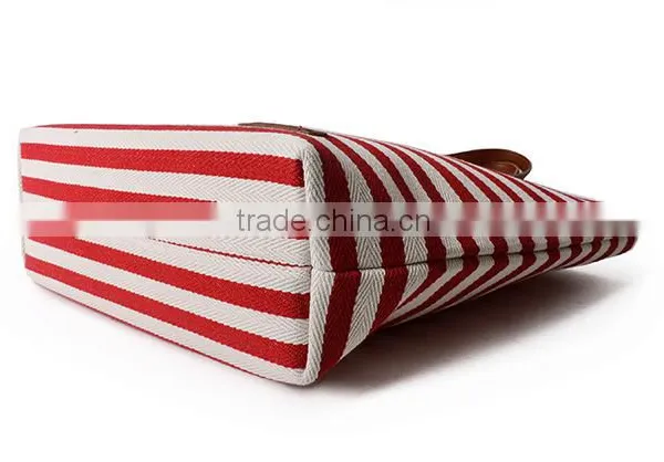 Wholesale High Quality Fashion Simple Woman Stripe Canvas Tote Bag photo-3