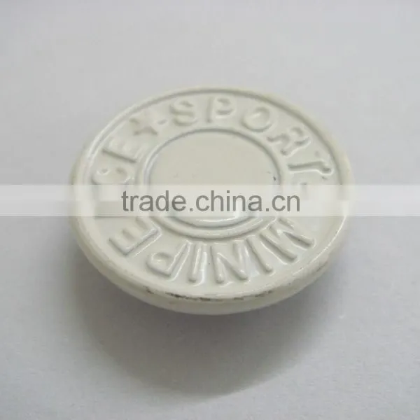 20mm White Engraved Customer Logo Snap Button for Man Clothing photo-3