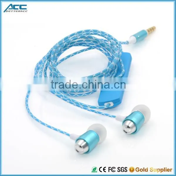 Blue Color Smartphone Metal Earphones With Microphone and Volume Remote photo-5