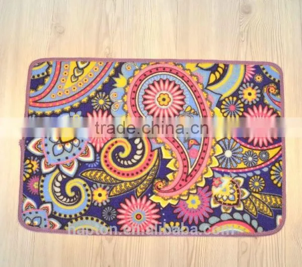 50*80cm Loop Pile Printing Carpet With Anti-slip Backing Latex/tpr Flower Moden Design Nylon Printing Mat photo-2