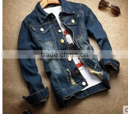 Casual Jeans Jacket Metrosexual Jacket Jeans Jacket Mens Thin Slim Jacket photo-4