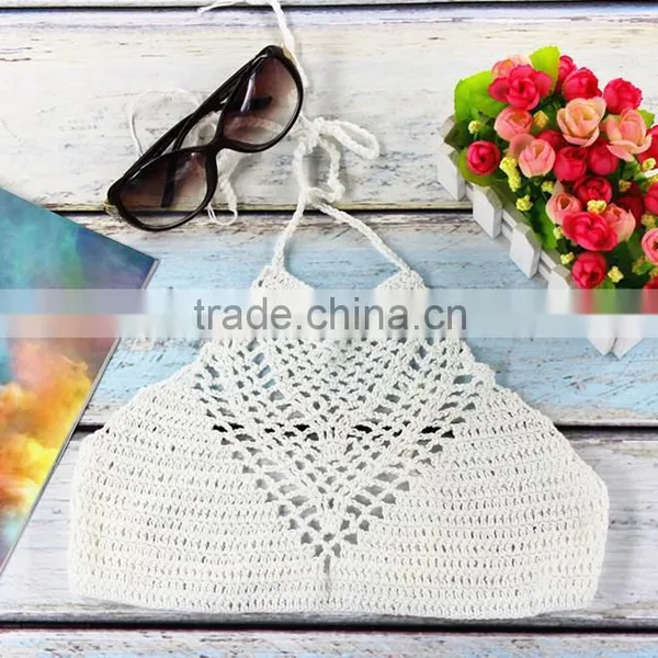 Knitting Summer Halter Top,Crochet BIkini Top