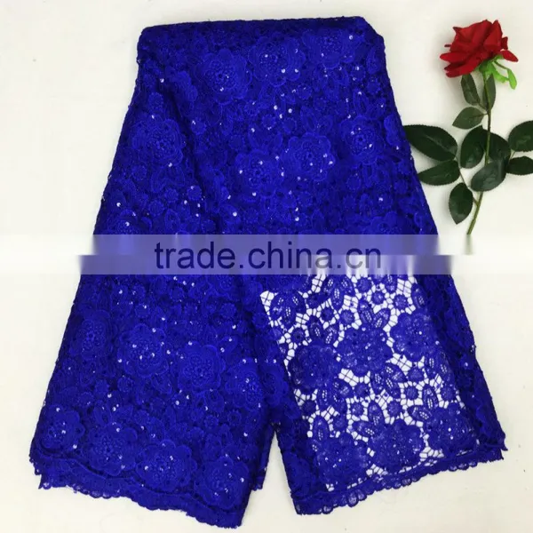 Yellow Guipure Lace/ Lace Fabric for Fashion Dress/ African French Lace for Wedding photo-4