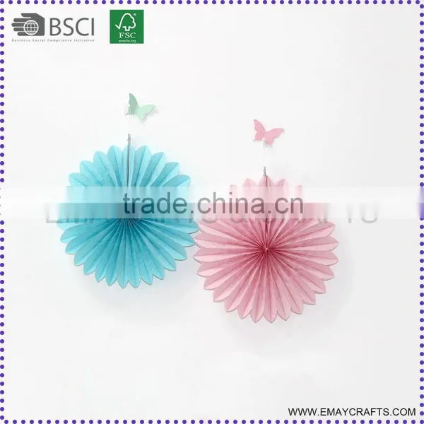 Hanging Mini Circular Paper Fans for Party Supplies