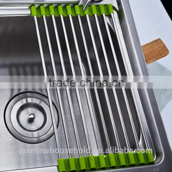 New Products Stainless Steel Folding Drain Rack -Dish Drying Rack Tray photo-5