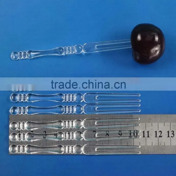 Cheap 4 Inch Eco-friendly Disposable Transparent Plastic Bamboo Design Fruit Forks Bulk Production Quality Choice photo-2