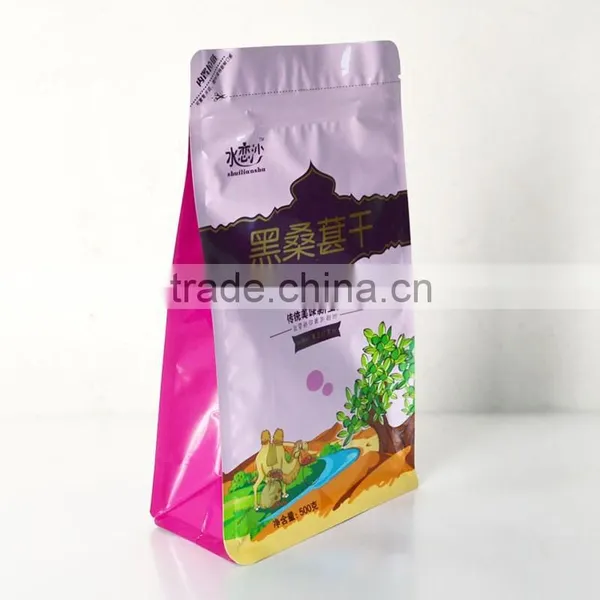 Custom Printed Flat Bottom Quad Seal Pouch Food Packaging Bag photo-2