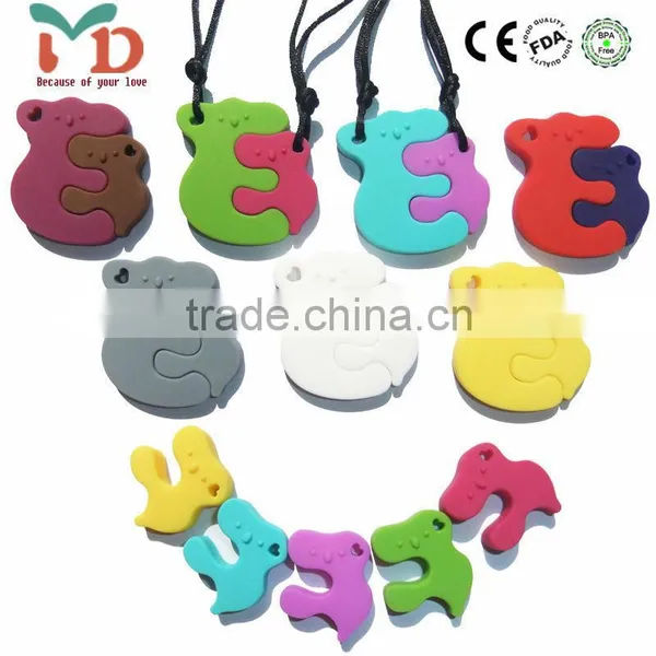 2014 Baby Teether Toys Food Grade Baby Teething Necklace/BPA Free Silicone Teething Beads For Jewelry photo-5