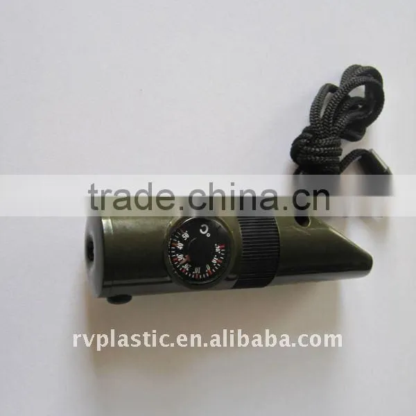 Plastic Compass Whistle With Led 6 in 1 Survival Whistle