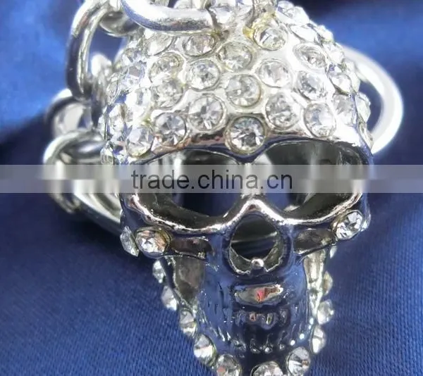 Skull Keychain/Metal Skull Keychain With Diamond photo-4