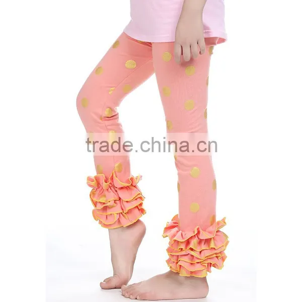 Kaiya Girls Light Pink Leggings Cotton Tight Leggings Children Christmas Leggings photo-3