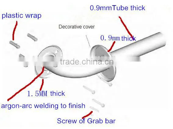 304 Stainless Steel Bathroom Security Grab Bars(RF-GB103-110) photo-3