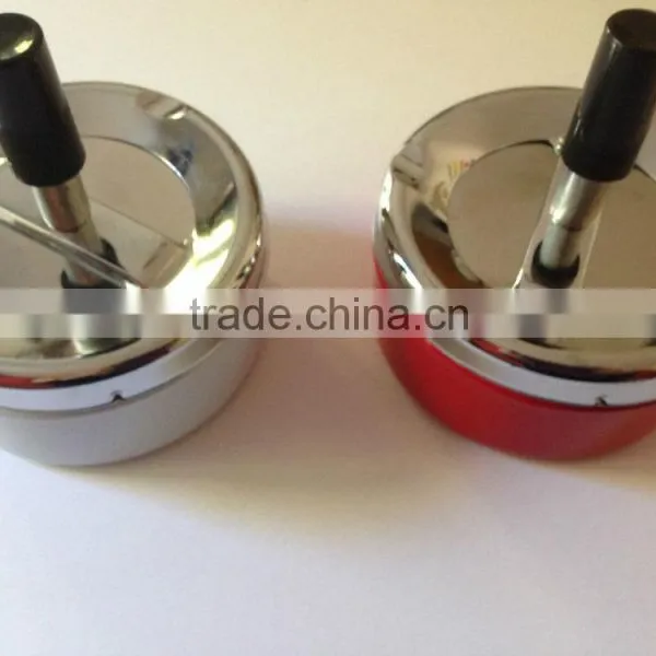 SPINNING ASHTRAY Stainless Steel Pink Duck Egg Blue Black Push Down Lid Ashtray
