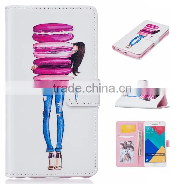 2016 Hot Sale Colorful Drawing Pattern Card Slot Tpu Leather Mobile Case for Samsung Galaxy A510 A5 A310 A3 photo-2
