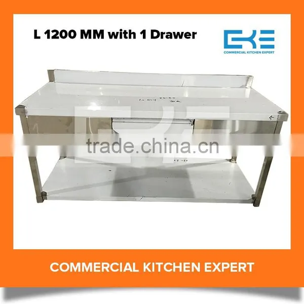 Cheap Price Restaurant Stainless Steel Work Table With 1 Drawers With Under Shelf