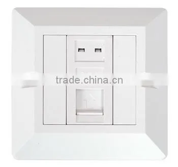 1 Ports Network Rj45 Single Wall Face Plate With Shutter photo-2