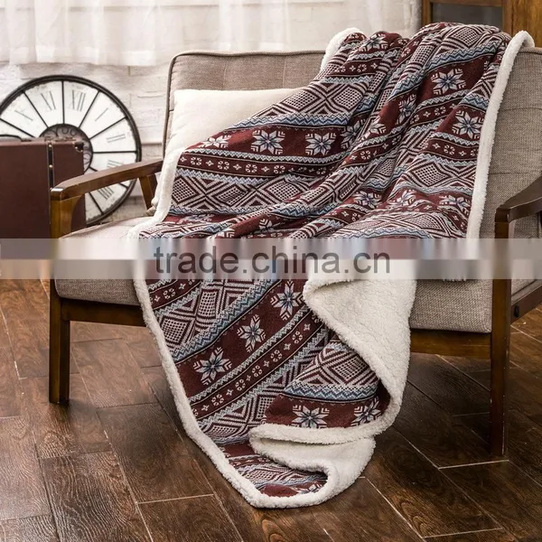 60"x80" Standard Size Sherpa Blanket With 2cm Turnover Locked