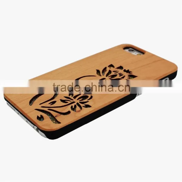 Ocase Hollow Out Blossom Flower PC/TPU + Wood Phone Case for Iphone 6 photo-5
