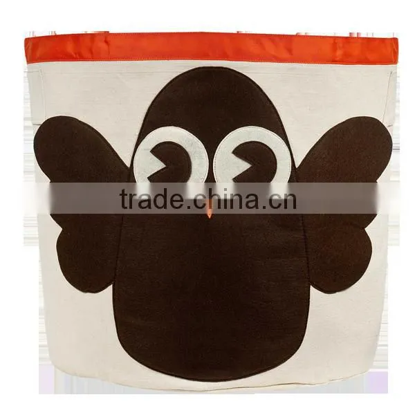 Foldable Canvas Sturdy Dirty Clothes Bedroom Laundry Basket, Toy Book Storage Organizer Basket photo-4