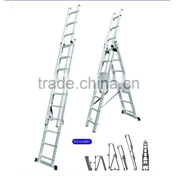 3*13 Aluminum Draw Ladder/Combination Folding Aluminum Ladder/aluminum Ladder /steps Ladder