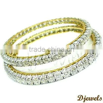 Diamond Gold Bangles, Indian Ladies Diamond Bangles, Diamond Jewelry photo-2
