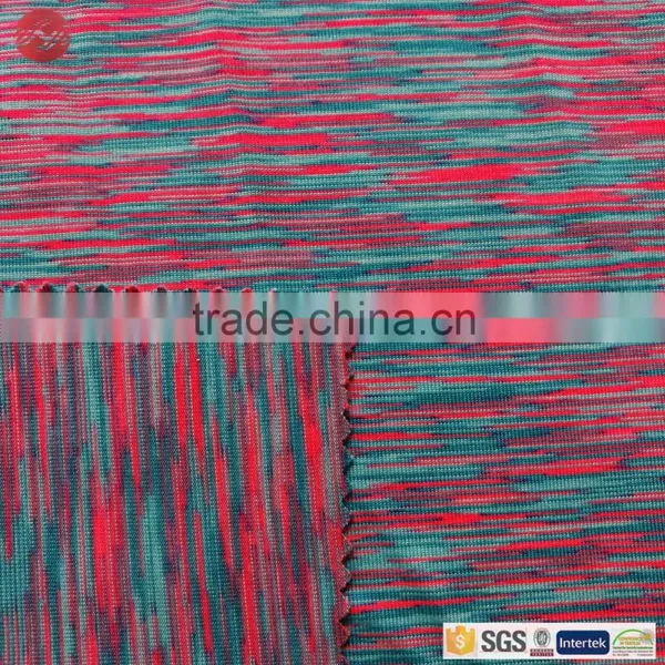 Slub Space Dye Poly Spandex Circular Fabric Heather Knitting Fabric photo-5