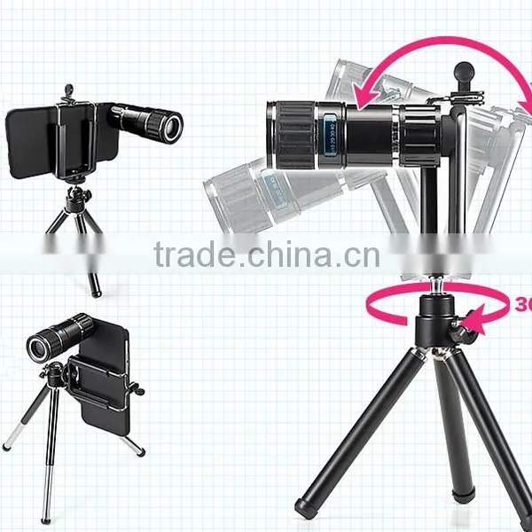 Micro Manual Focus 12X Magnifier Camera Lens W/ Protective Case And Mini Tripod For IPhone6/6S photo-4