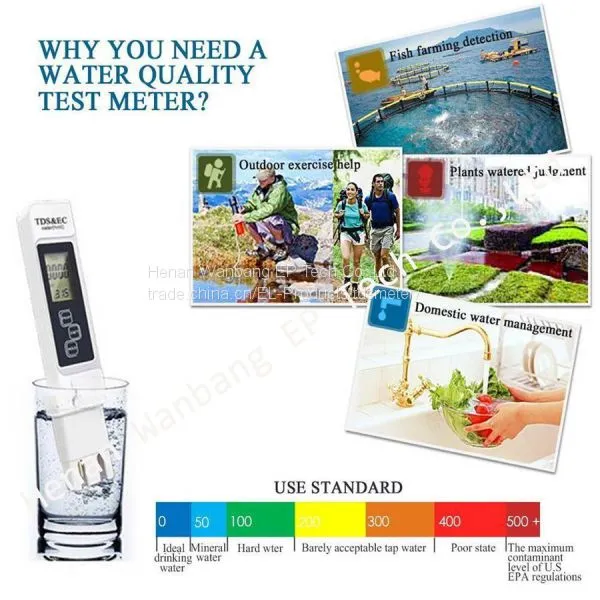 2017 TDS EC Meter Temperature Tester Pen Conductivity Water Quality Measurement Tool TDS&EC Tester 0-9999ppm photo-3