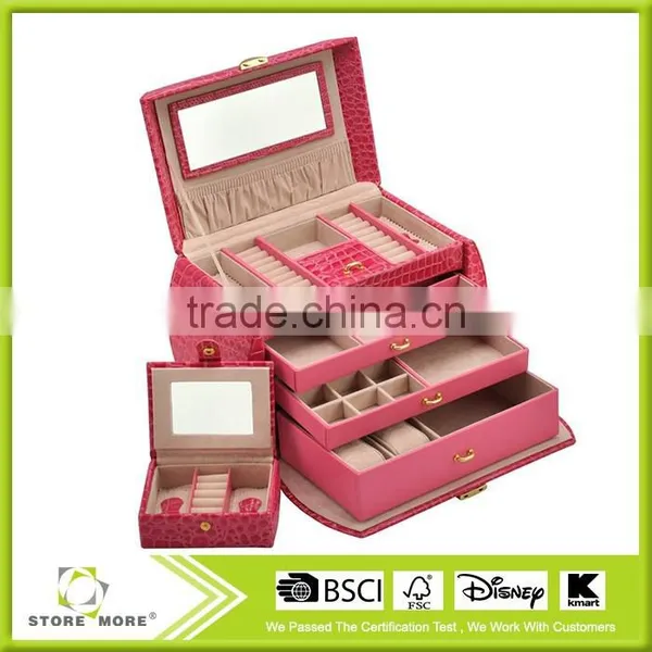 High Quality Crocodile Faux Leather Jewelry Box photo-2