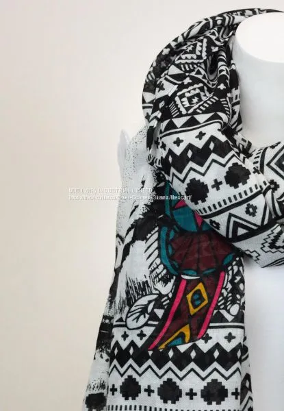 Fashion Animal Printing Polyester Pashmina Scarf Shawl Wraps Factory photo-3