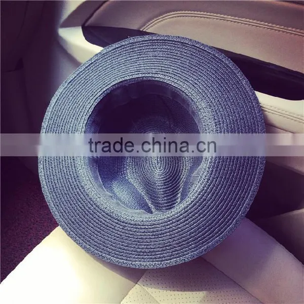 Metal Standard British Wind Spring/summer Days Pure Color Printing Letters Straw Hat Female Temperament Sunshade Little Hat photo-4