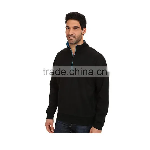 Man Custom Black Plain Collared Sweatshirts photo-2